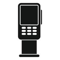 Payment terminal standing on base accepting contactless payment vector
