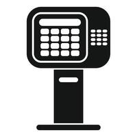 Bank terminal standing on the floor processing payment vector