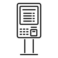 Interactive information kiosk displaying important data vector