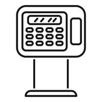 Security system control panel with keypad and display showing working status vector
