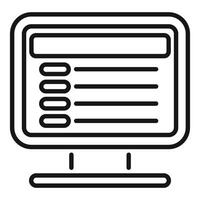 Online survey form being filled on computer screen vector