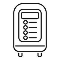 Boiler heating water with control panel displaying temperature and settings icon vector