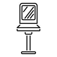 Dressing table with mirror standing on floor furniture icon vector