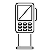Payment terminal standing on counter accepting transactions vector