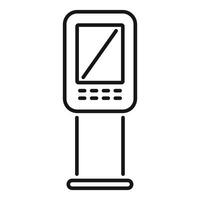 Public terminal standing on floor showing interactive interface vector