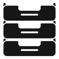 Archive storage system organizing files with labeled drawers vector