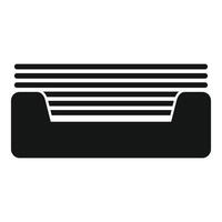 Office paper tray full of sheets of paper icon vector
