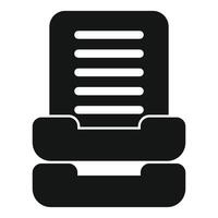 Archive tray storing paper documents for filing vector