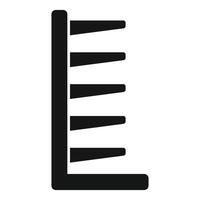 Black metal shelf displaying five levels side view vector