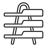 Three tier serving tray displaying appetizers vector