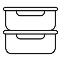 Two rectangular plastic food storage containers stacked on top of each other vector