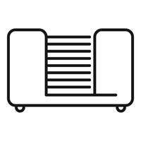 Electric bread toaster icon showing slices of bread being toasted for breakfast vector