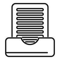 Archive box full of paper documents is standing on the table vector