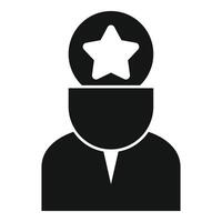 Businessman having a great idea with a star in a speech bubble vector