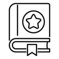 Bestseller book marked with bookmark featuring star shape signifying high rating vector