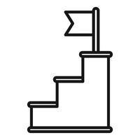 Stairway leading to a flag on top representing success vector