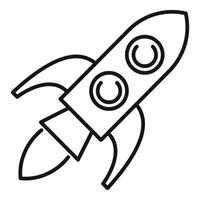 Spaceship taking off leaving earth on white background vector