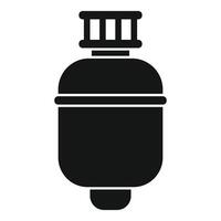Gas cylinder with pressure gauge icon representing flammable substance vector