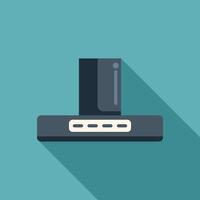 Modern game console standing on shelf in living room vector