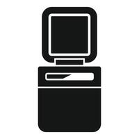 Open atm machine inserting credit card icon simple style vector