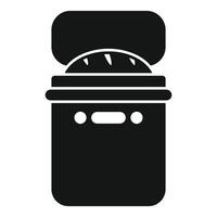 Bread baking machine with open lid for baking bread icon glyph style vector