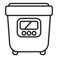Modern multi cooker preparing meal icon outline style vector