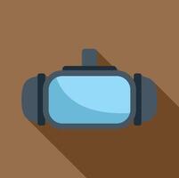 Vr headset with long shadow is lying on a brown background vector