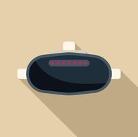 Modern vr glasses headset showing red loading indicators vector