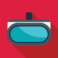 Virtual reality headset displaying futuristic augmented reality experience vector