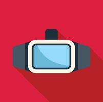 Virtual reality headset displaying augmented reality simulation vector