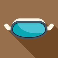 Astronaut helmet visor reflecting distant planet surface in flat design style vector