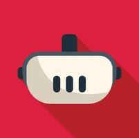 Virtual reality headset lying on red background with long shadow vector