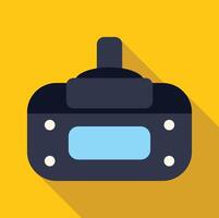 Black dash cam showing empty screen on yellow background vector