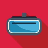 Virtual reality headset immersive technology on red background vector