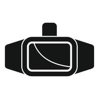 Vr glasses showing curved line icon, simple style vector