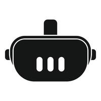 Virtual reality headset showing three buttons icon in simple style vector