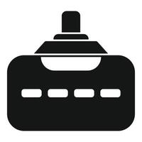 Gamepad controlling futuristic transport icon, simple style vector