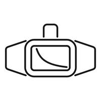 Virtual reality glasses showing curved line on display vector