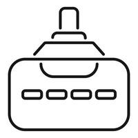 Remote control with buttons and antenna for television vector