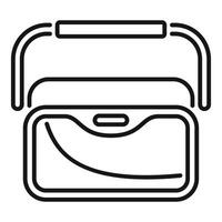 Vr glasses showing curved line for augmented reality experience vector