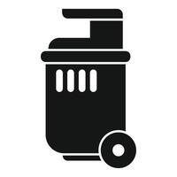 Modern trash bin icon showing waste disposal and recycling vector