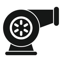 Turbocharger icon showing car engine part increasing power vector