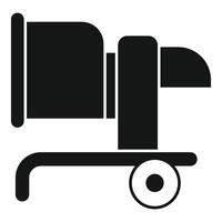 Ancient mobile gun shooting projectiles icon vector