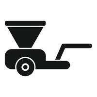 Manual seeder machine spreading fertilizer icon glyph style vector