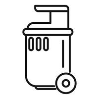 Wheeled trash bin icon symbolizing waste sorting and recycling vector