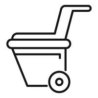 Construction cart with one wheel standing out for carrying building materials on site vector