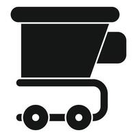 Mining cart icon representing extracting minerals from ground vector