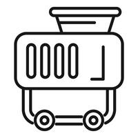 Electric generator powering server rack icon vector