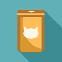 Cat food pouch standing up and displaying on turquoise background vector