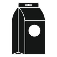 Black paper food packaging with hang slot and round label vector